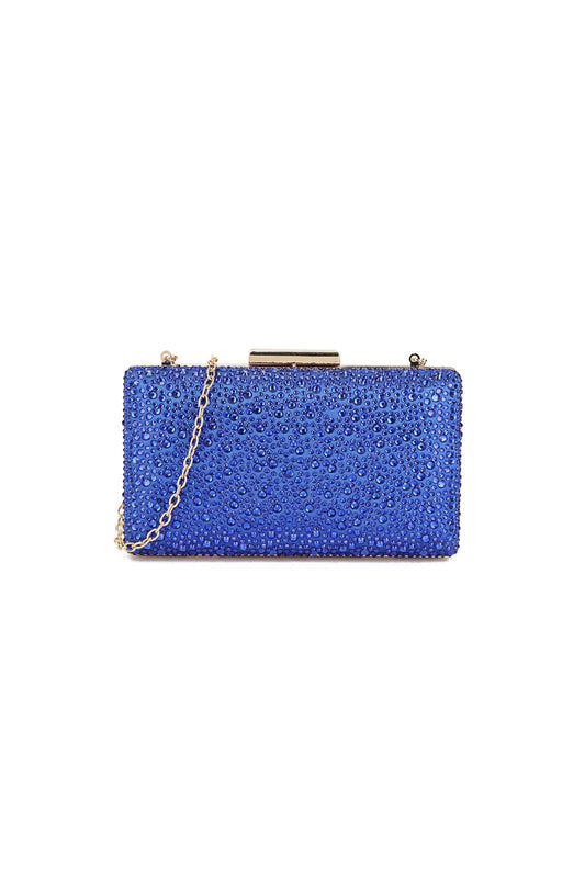 Royal Blue Glitter Evening Clutch Bag-0