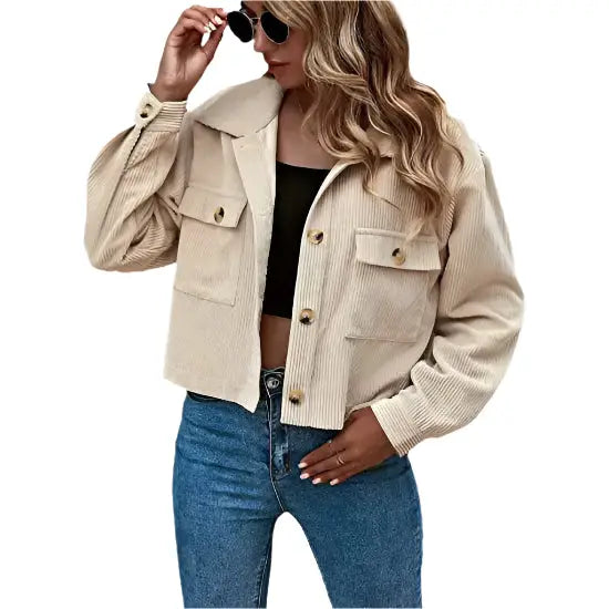 Women’s Apricot Corduroy Jacket-0